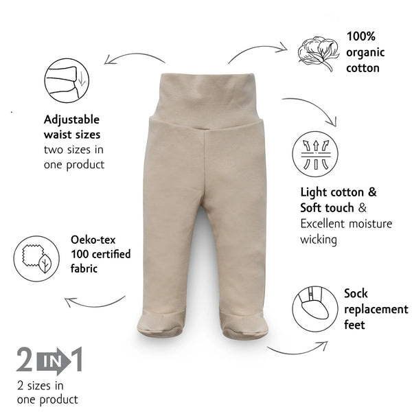 Organic Cotton Baby Pants - Hazelnut