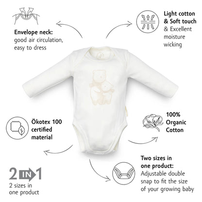 Organic Long Sleeve Bodysuit - Bear