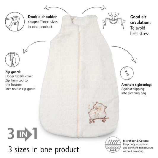 Organic Baby Sleeping Bag TOG 2 - Popcorn Owl
