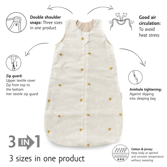 Organic Baby Sleeping Bag TOG 0.5 - Cloud