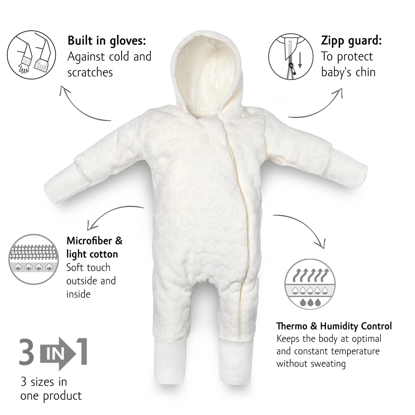 Organic Baby Overalls Suit TOG 2 - Ecru