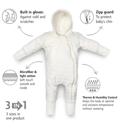 Organic Baby Overalls Suit TOG 2 - Ecru