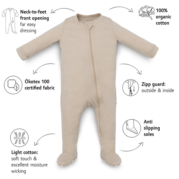 Organic Cotton Day and Night Suit - Hazelnut