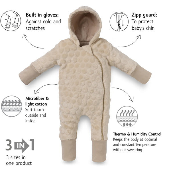 Organic Baby Overalls Suit TOG 2 - Hazelnut