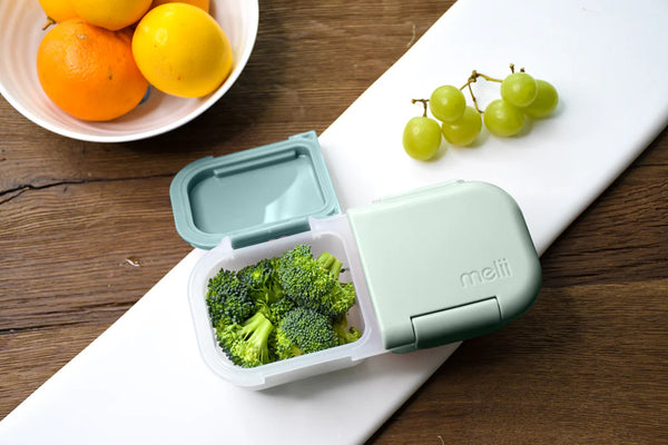 Melii 2  Compartment Snack Container - Cactus Fern & Sage