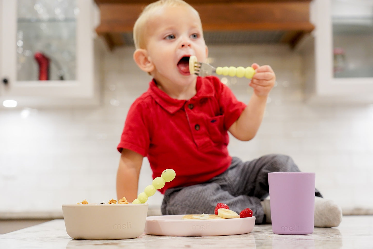 Melii Silicone Caterpillar Spoon & Fork Set