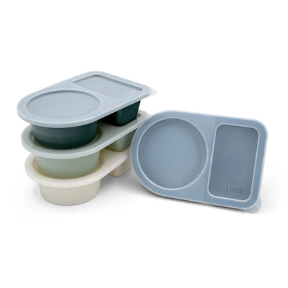 Melii 2-Compartment Meal Prep Containers SNACK - Fern/Ivory/Slate/Sage