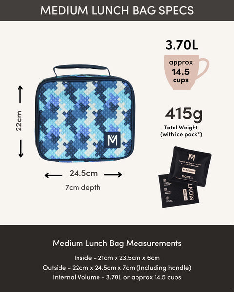 MontiiCo Medium Insulated Lunch bag - Sea Shine