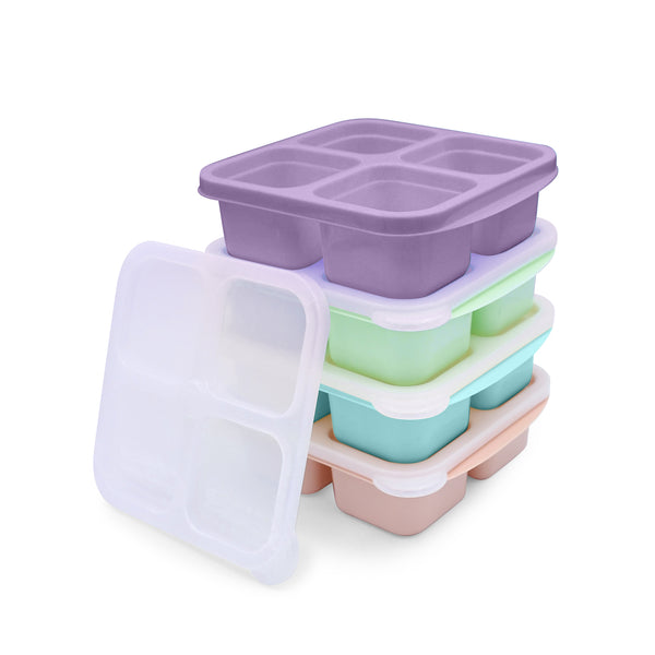 Melii 4-Compartment Meal Prep Containers - Blush/Ivory/Berry
