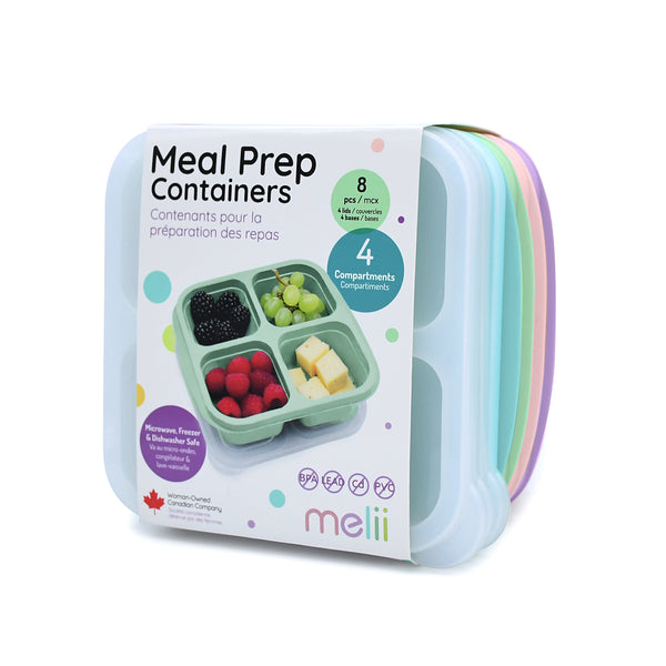 Melii 4-Compartment Meal Prep Containers - Blush/Ivory/Berry