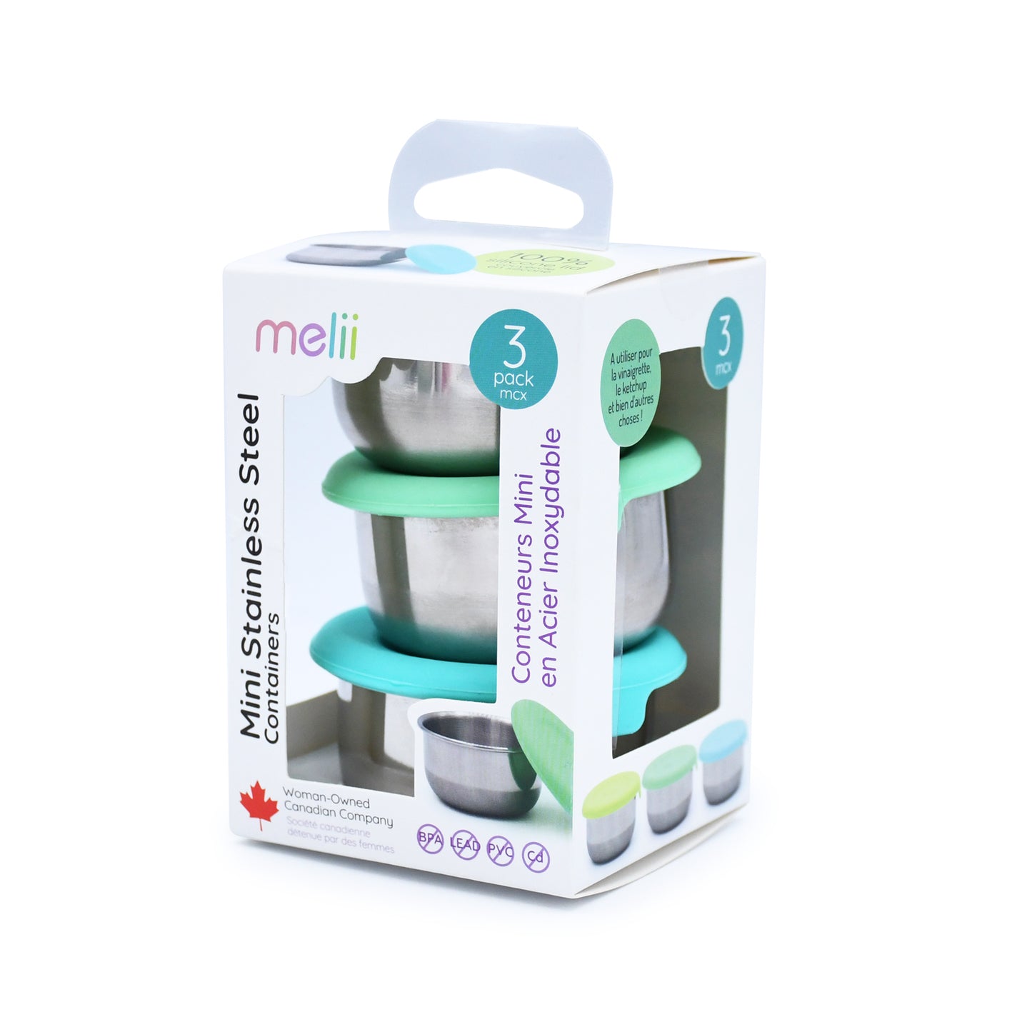 Melii Mini Stainless Steel Containers - Blue