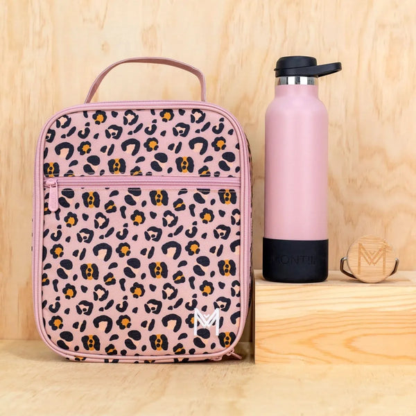 MontiiCo Large Insulated Lunch Bag - Blossom Leopard