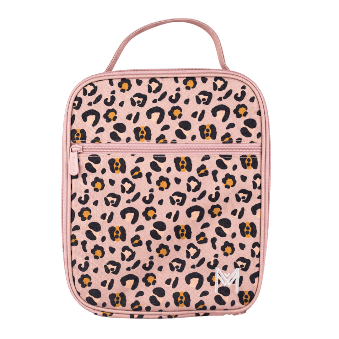 MontiiCo Large Insulated Lunch Bag - Blossom Leopard