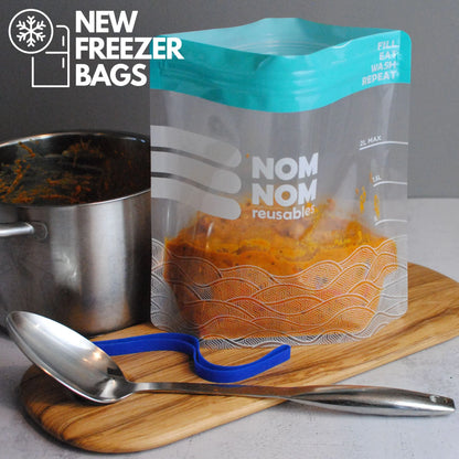 Nom Nom x4 WAVE reusable Freezer Bags