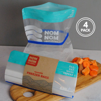 Nom Nom x4 WAVE reusable Freezer Bags