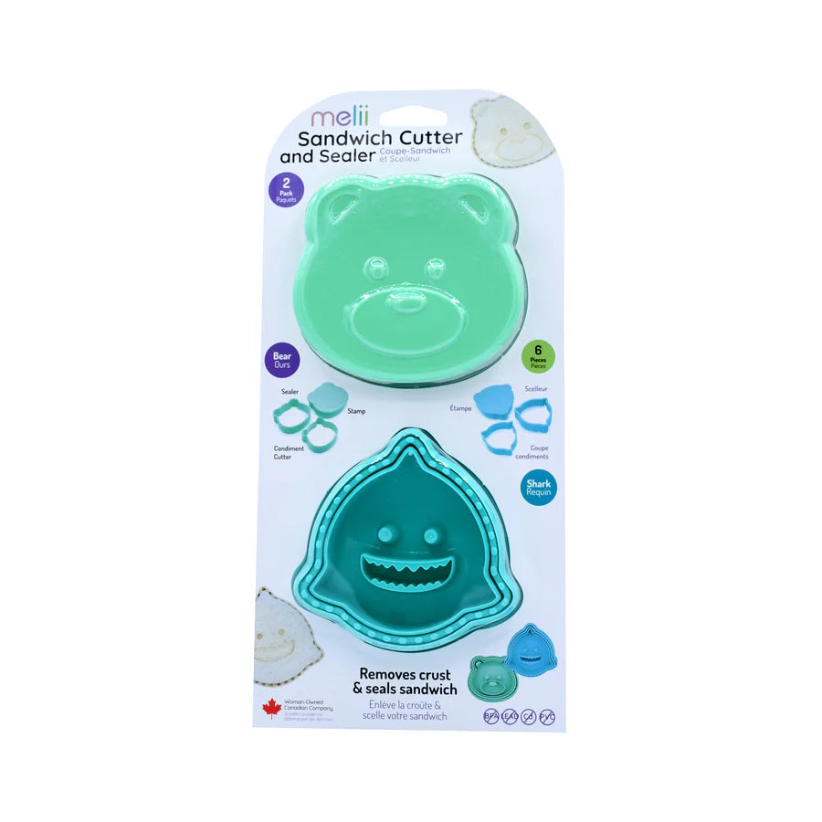 Melii 3-in-1 Sandwich Cutters - Bear/Shark