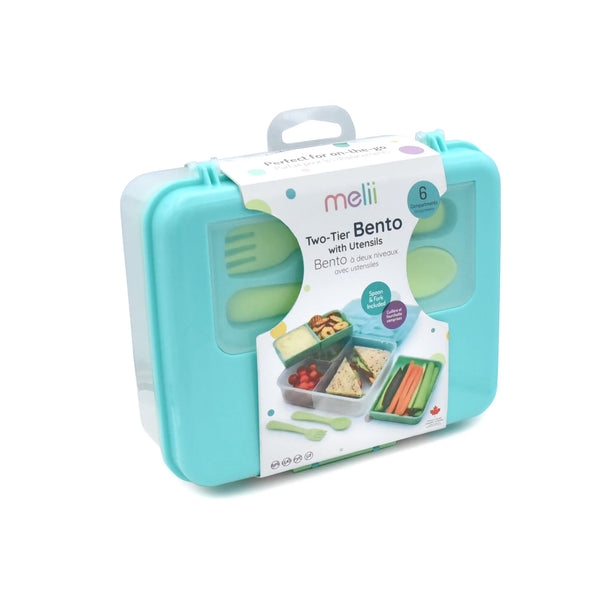 Melii 2 Tier Bento Box - Blue Mint Lime