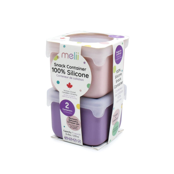 Melii Silicone Snack Containers - Pink/Purple