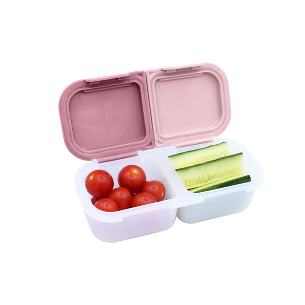 Melii 2  Compartment Snack Container - Blush & Berry