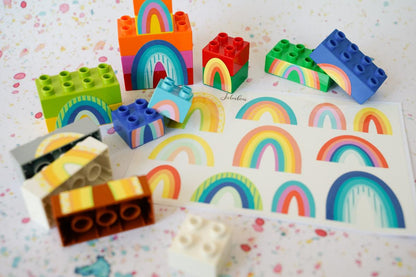 Waterproof lunch box sticker - Rainbows large