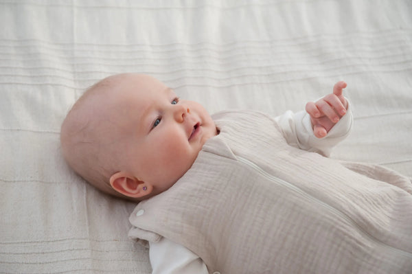 Organic Muslin Baby Sleeping Bag TOG 1 - Hazelnut