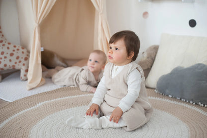 Organic Muslin Toddler Sleeping Bag with legs TOG 1 - Hazelnut