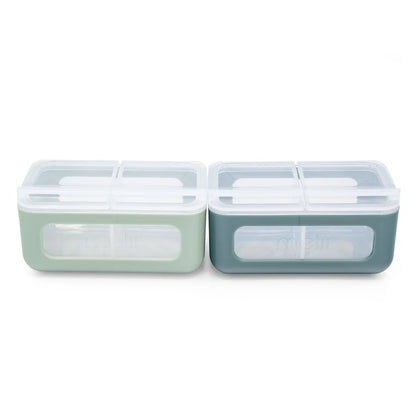 Melii Nano - 2 Compartment Snack Box 2 Pack - Sage/Fern