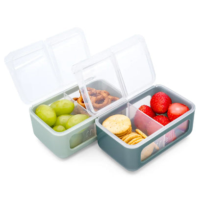 Melii Nano - 2 Compartment Snack Box 2 Pack - Sage/Fern