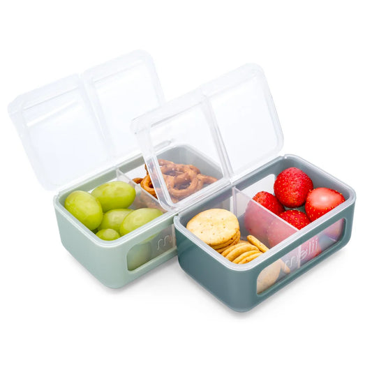 Melii Nano - 2 Compartment Snack Box 2 Pack - Sage/Fern