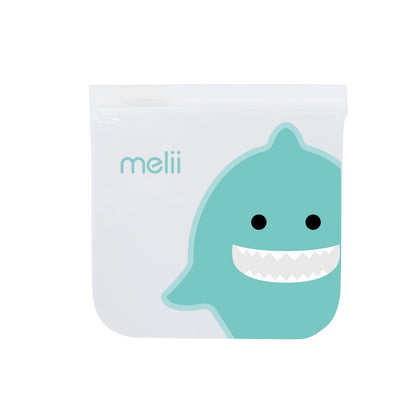 Melii EVA Reusable Snack Bags - Bulldog/Shark