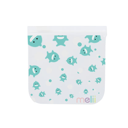 Melii EVA Reusable Snack Bags - Bulldog/Shark