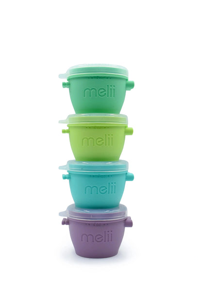 Melii 100% Silicone Snap & Go Pods 4oz, set of 4