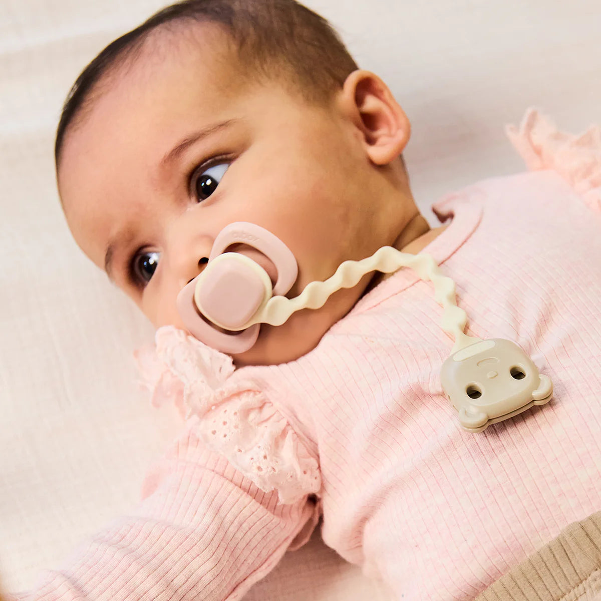 b.box Pacifier Clip - Blush+Vanilla