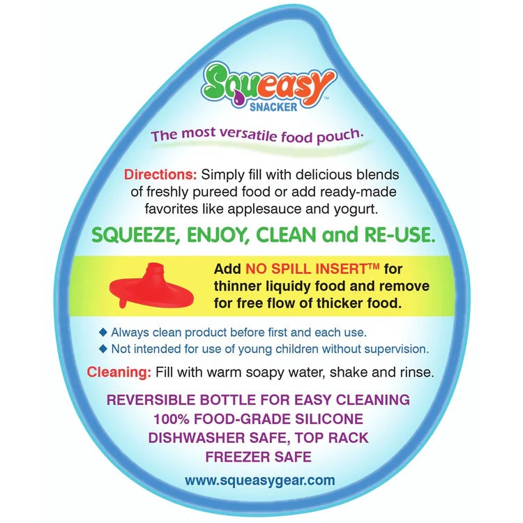 Squeasy Snacker Mini 100ml - reusable pouch blue