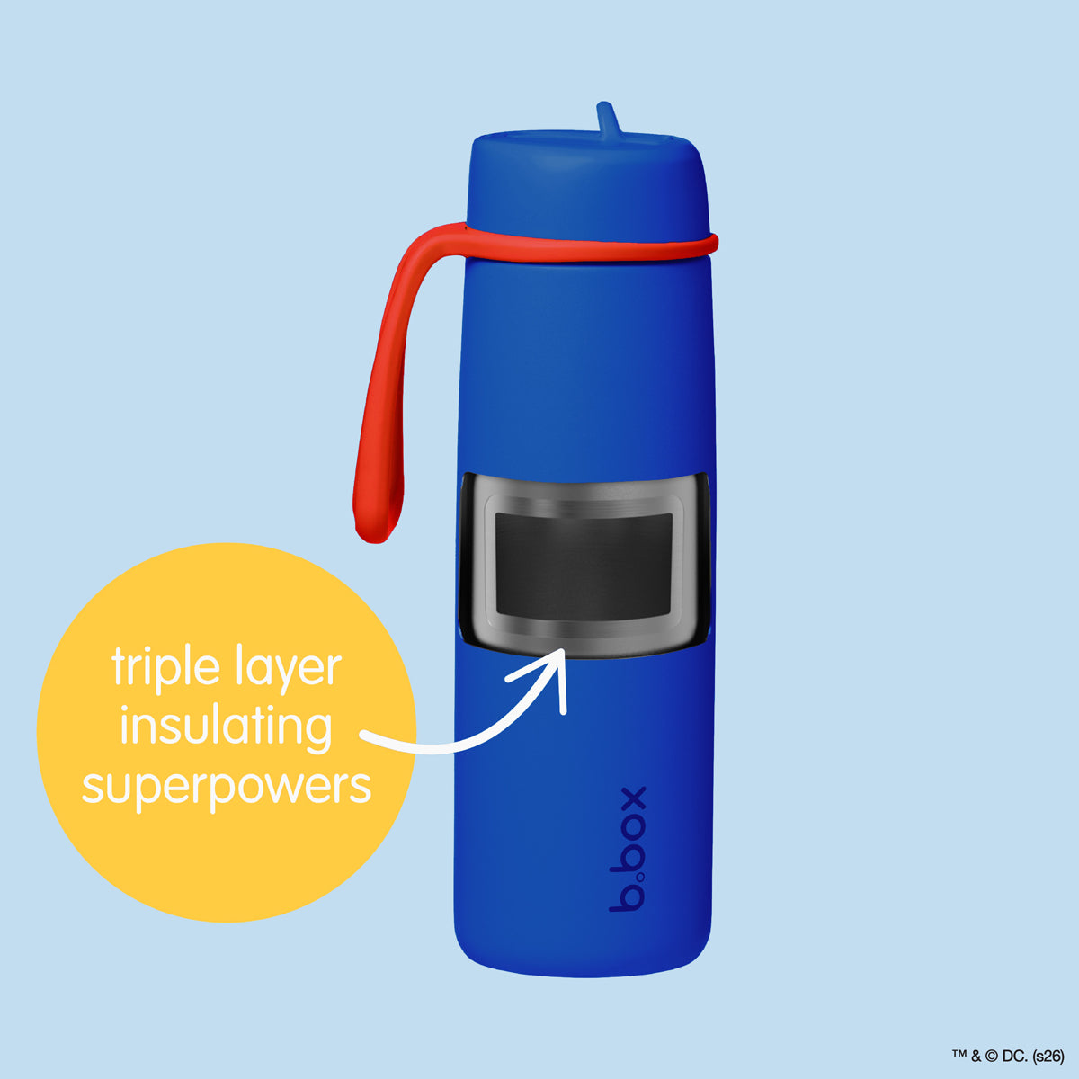 SUPERMAN by b.box - 690mL Insulated Flip Top Bottle