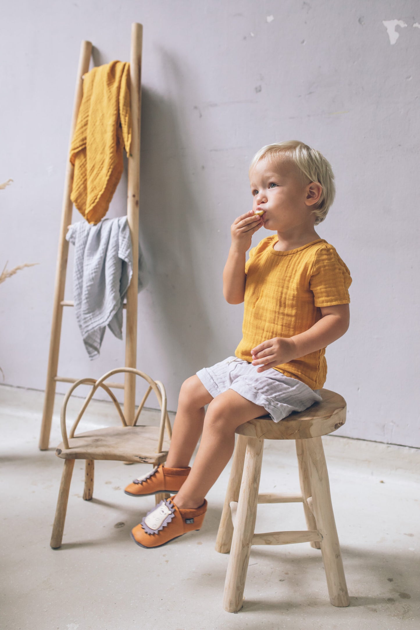 Baobaby soft sole baby shoes - Spikey Curry