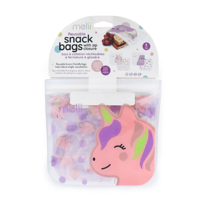 Melii EVA Reusable Snack Bags - Cat/Unicorn