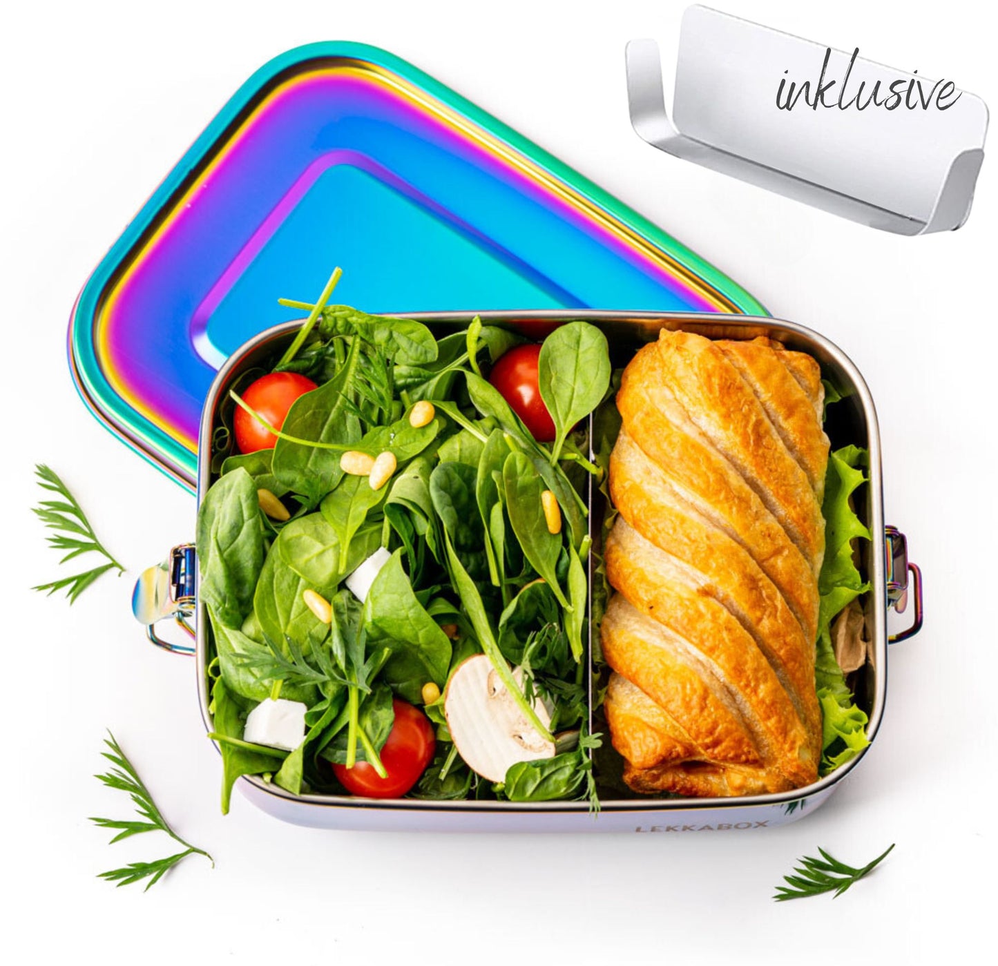 LEKKABOX Safe Rainbow 1 Compartment, 1000ml Stainless Steel Lunchbox
