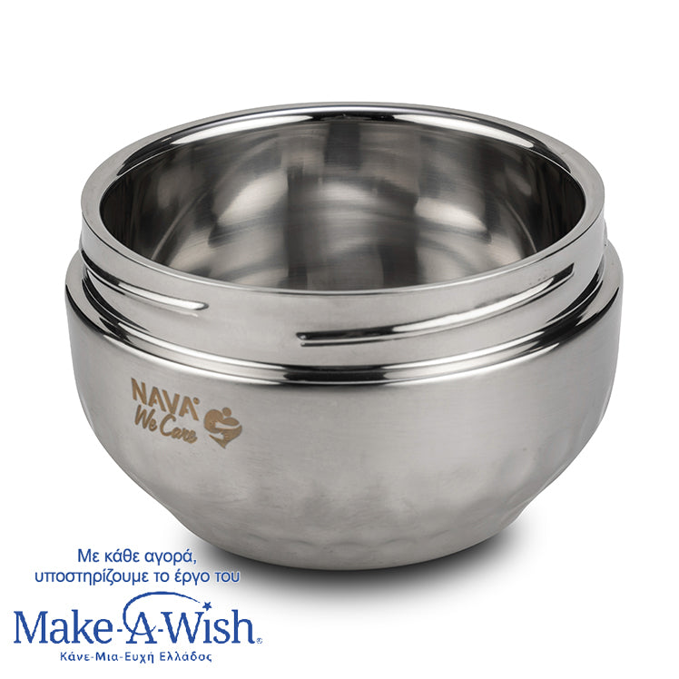 Round stainless steel SS304 lunch box "We Care", 1000ml