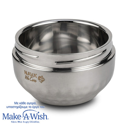 Round stainless steel SS304 lunch box "We Care", 1000ml
