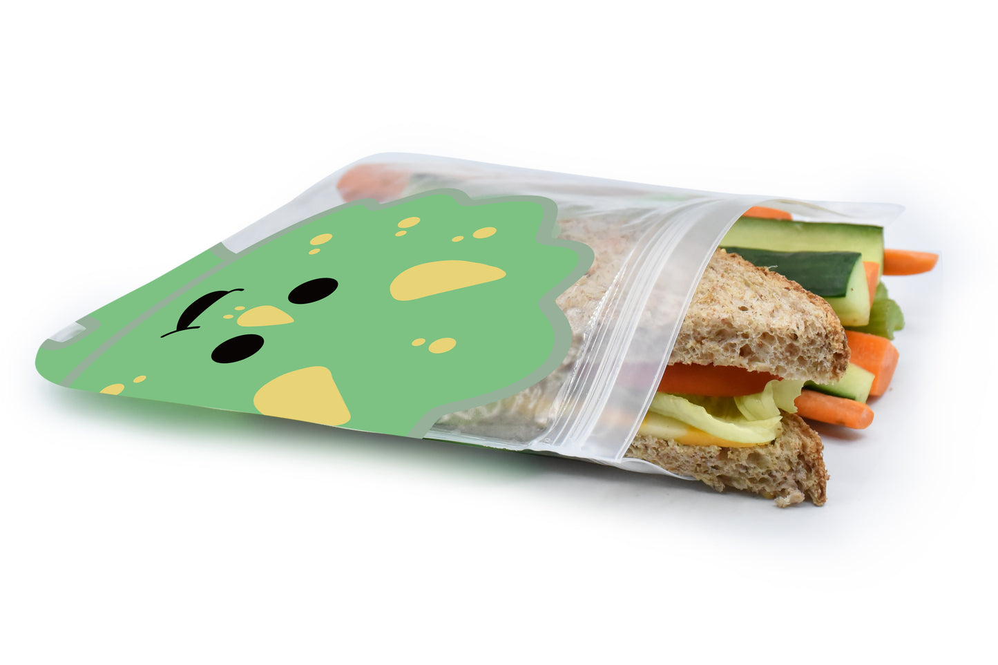Melii EVA Reusable Snack Bags - Dino/Lion