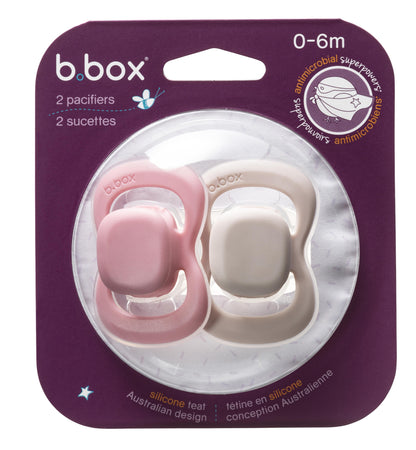 b.box Pacifier Duo Silicone - Berry+Blush