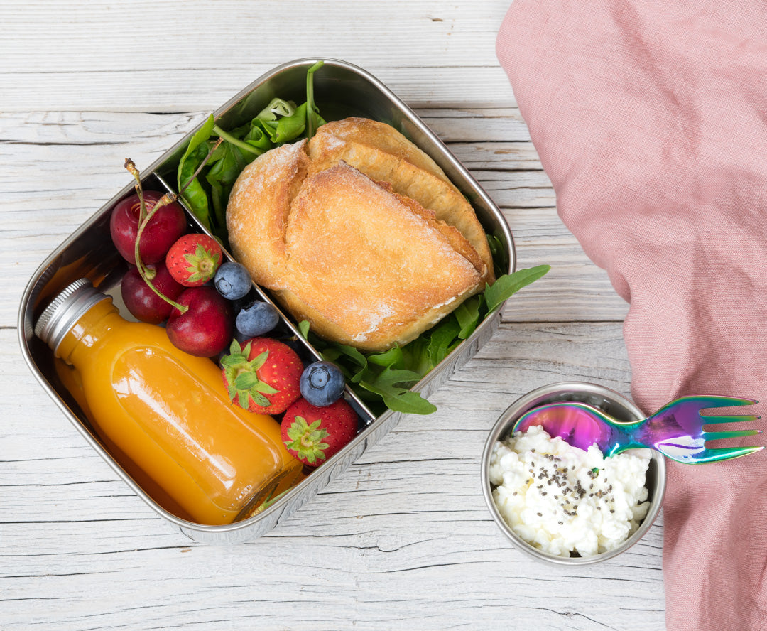 Lekkabox Mini stainless steel Spork 10cm Rainbow