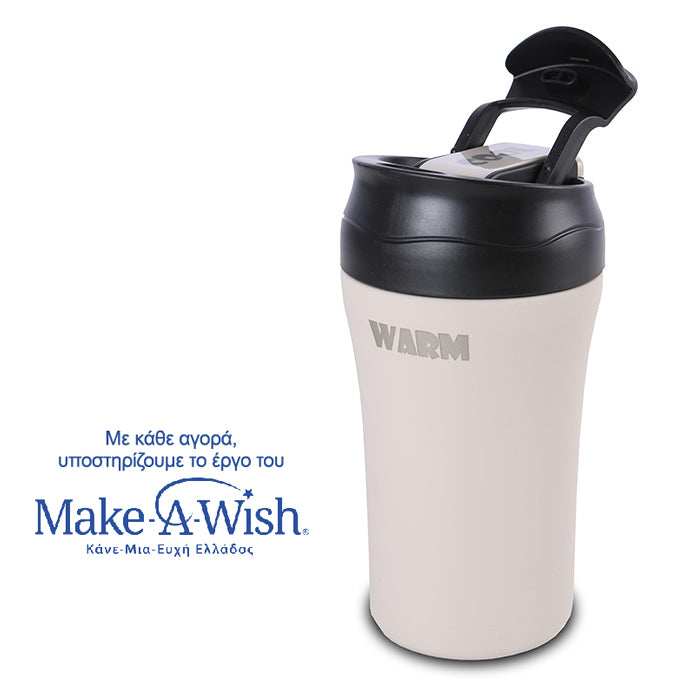 Stainless steel insulated travel mug hot and cold - Grey 450ml