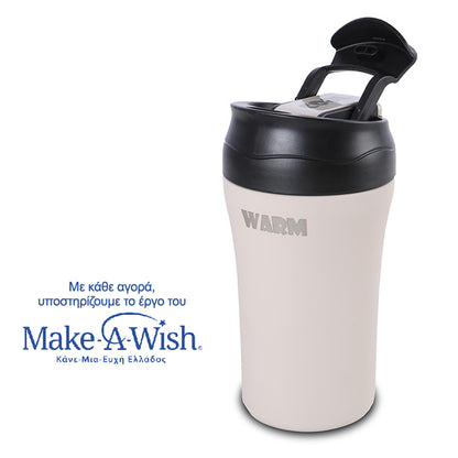 Stainless steel insulated travel mug hot and cold - Grey 450ml