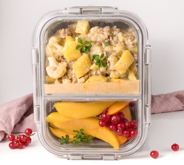 LEKKABOX Prep - Glass lunch box with silicone cover