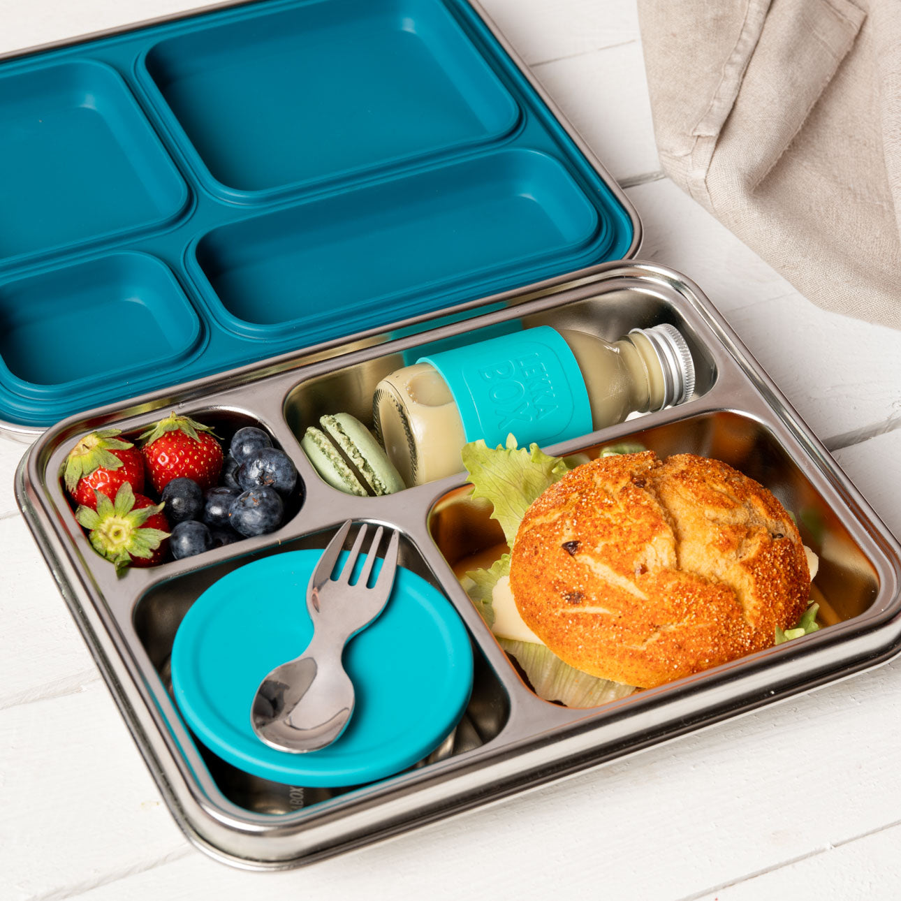 LEKKABOX MAXI Stainless Steel Lunchbox 4 comp