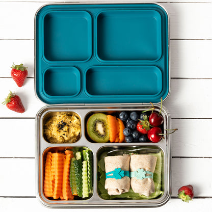 LEKKABOX MAXI Stainless Steel Lunchbox 4 comp