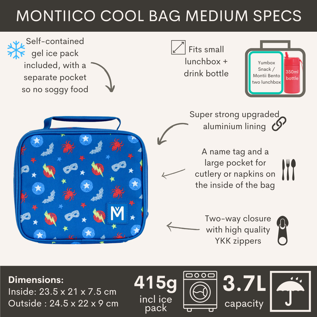MontiiCo Medium Insulated Lunch bag - Superhero
