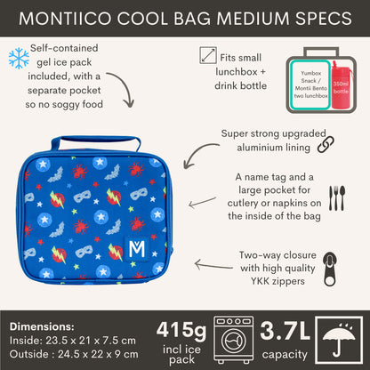 MontiiCo Medium Insulated Lunch bag - Superhero